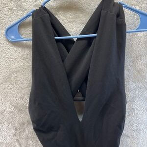 Lovely Day Black Criss Cross Halter Wide Leg Jumpsuit Large Sexy Open Back